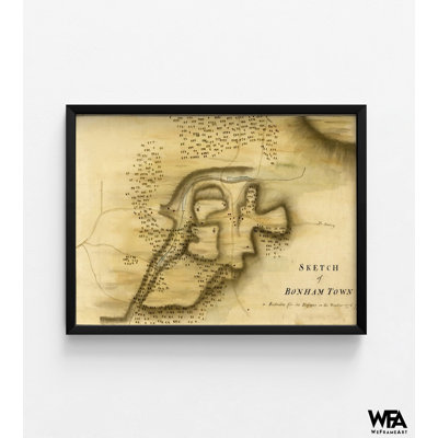Bonham Town, New Jersey 1777, carte de Bonham, impression de l'affiche du New Jersey antique, affiche de Bonham rétro, impression murale de bibliothèque rustique