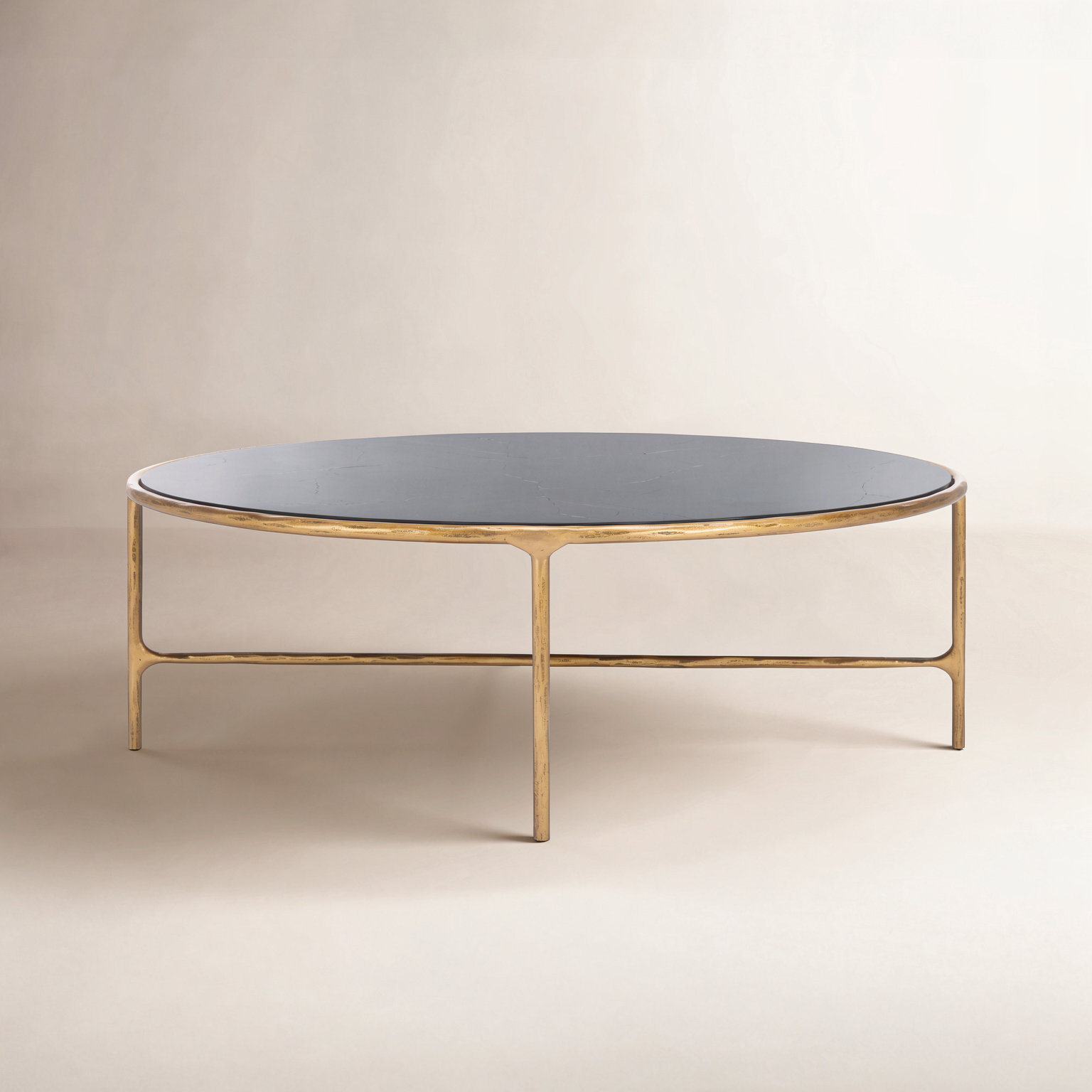Evelynn Coffee Table, Brass, Black