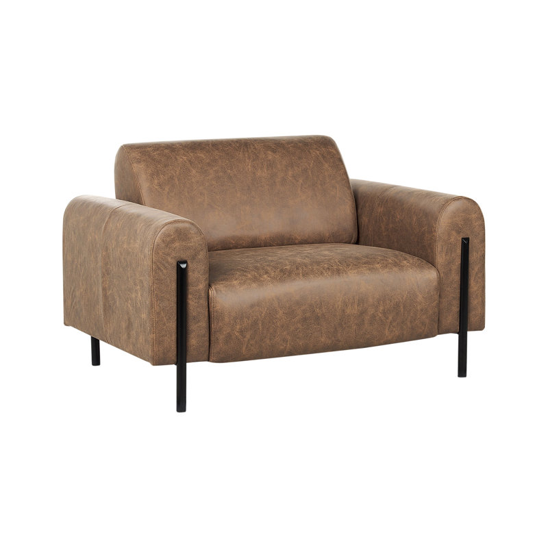 Danery Faux Leather Armchair, Brown