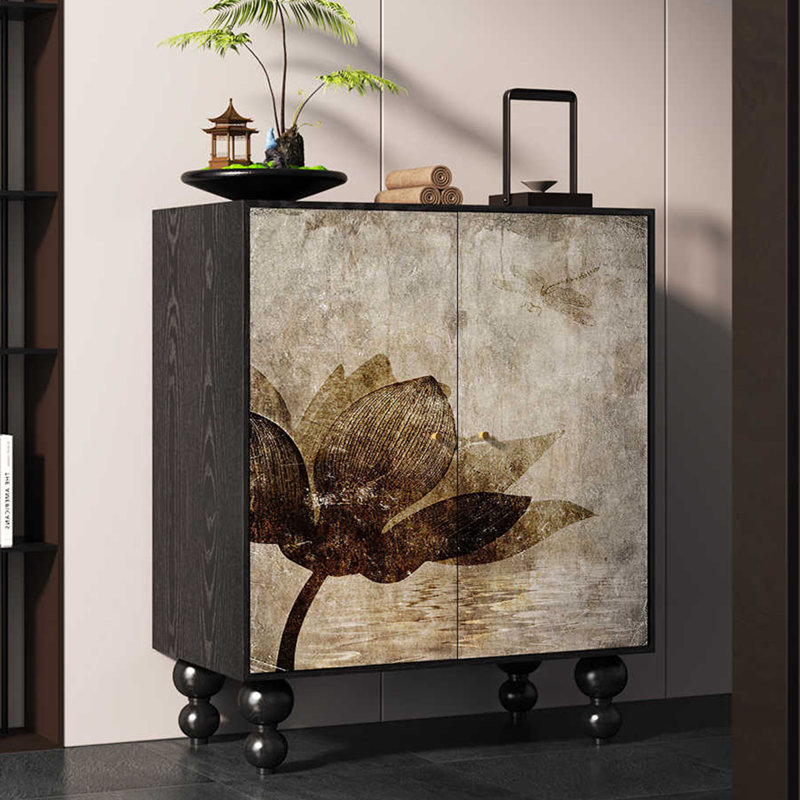 Armoire à chaussures en bois massif pour le rangement du salon