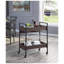 Chariot de service à 2 niveaux avec tablettes de rangement et porte-gobelet Jerrick