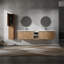 Meuble-lavabo mural de 84 po avec lavabo et armoire latérale de 84 po offrant beaucoup de rangement et une conception élégante.