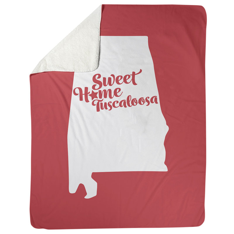 Jeté polaire tuscaloosa alabama, l 52,5 po x L 62,5 po, Rouge