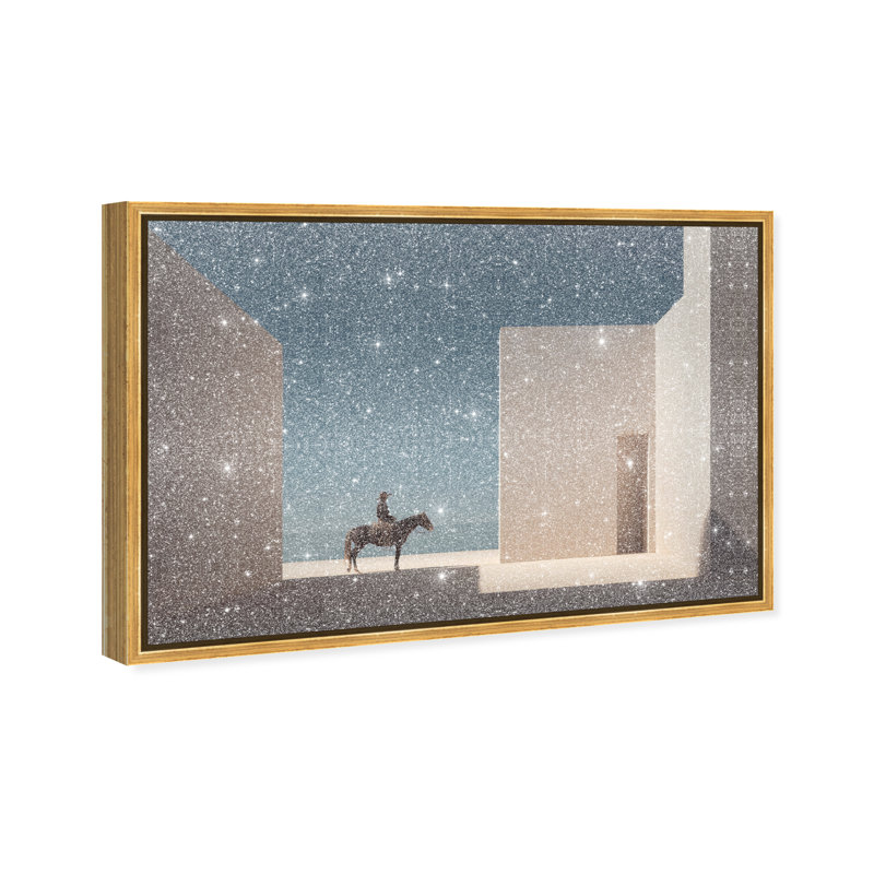 Lone Equestrian I Print by Oliver Gal, 11"H x 16"W, Gold Floater Frame