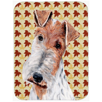 East Urban Home Wire Fox Terrier Glass Cutting Board