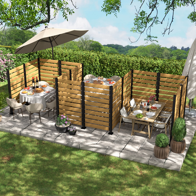 5ft H X 3ft W Outdoor Privacy Screen Fence Panel, No Dig Enclo Concord Cedar Wood, Seamless Joining from Any Side