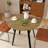 35.43 Inch Round Dining Table, Small Circle Kitchen Table With Metal Black Legs