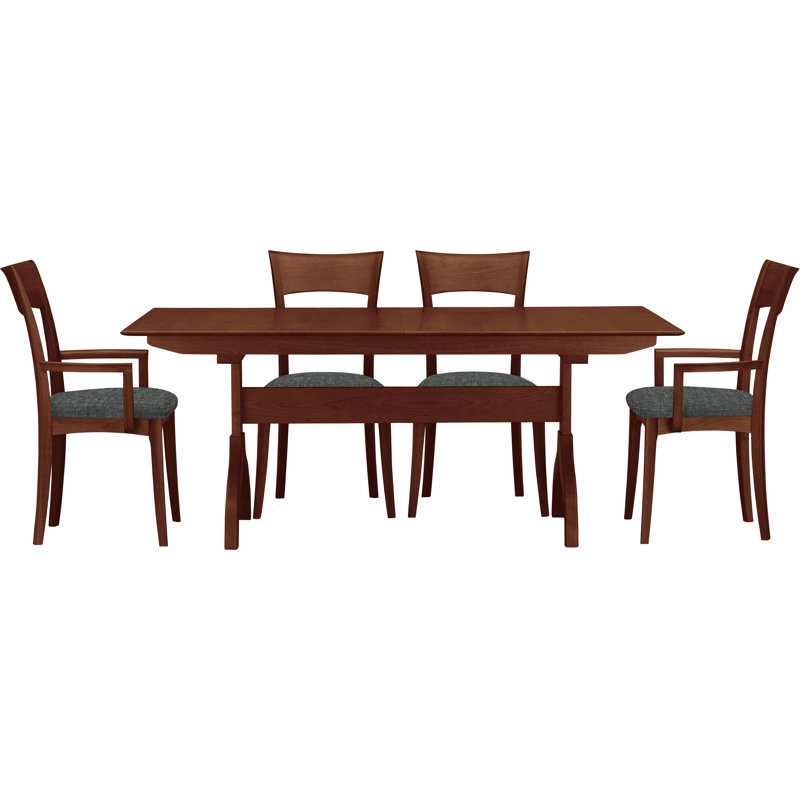 Sarah 5 - Piece Dining Set, Cognac Cherry, Slate (M10245) Fabric