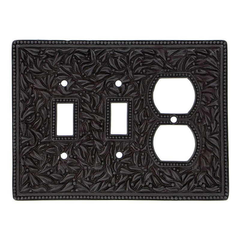 San Michele 3-Gang Duplex Outlet / Toggle Light Switch Combination Wall Plate, Oil-Rubbed Bronze