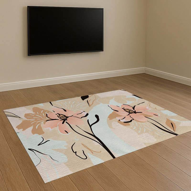 Floral Area Rug, Runner 70 x 140 cm