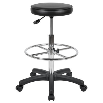 Ethelinda Adjustable Height Ergonomic Lab Stool with Footring Wheels