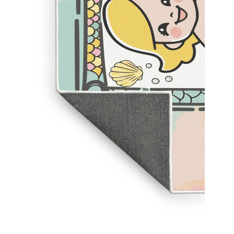 Tapis pour enfants Sunside Sails Mermaids Ocean, Rectangulaire 3 pi x 5 pi