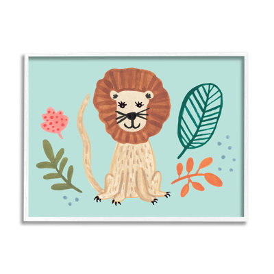 Illustration d'un joli cadre de plante botanique lion souriant par Heather Strianese - Peinture