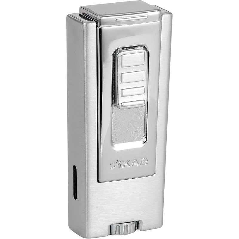 Xikar Trezo Lighter, Inline Triple Jet Flame, Silver