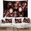 Tapisserie florale 3D surréelle brune-28497086