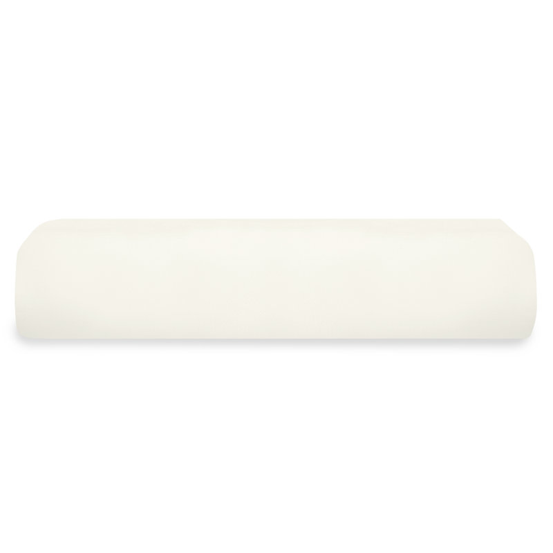 Delara GOTS-Certified Organic Cotton Sateen Fitted Sheet, 400 Thread Count, Soft Long-Staple Cotton, 16" Deep Pocket, Ivory