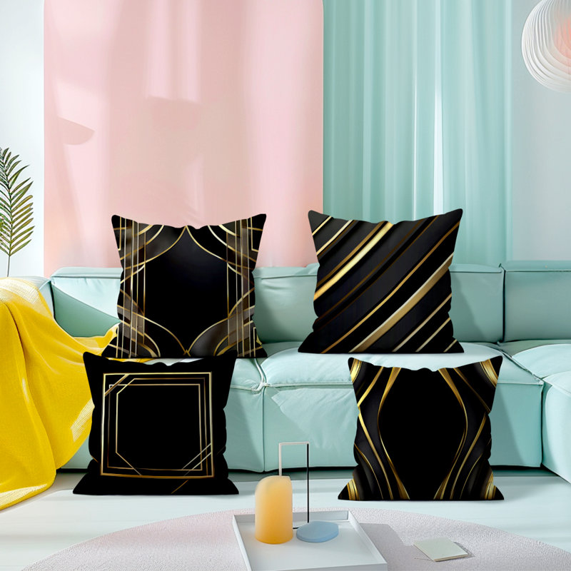4 Pcs Geometric Pattern Decorative Pillow Covers