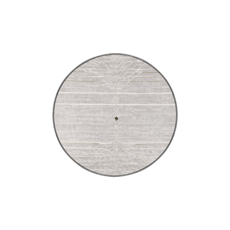 Tapis gris lavable à la machine, Rond 6 pi