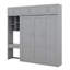 Grand lit escamotable mural avec bureau, armoire supérieure et tablettes de rangement, lit escamotable escamotable en bois pour bureau à domicile-1410354579