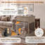 Table d'appoint 3 en 1 pour cage de chien avec station de recharge et porte en verre