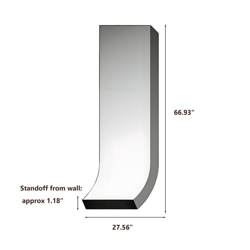 Miroir de garde-robe Nordic Creative, H 66,93 po x l 27,56 po x P 1,18 po