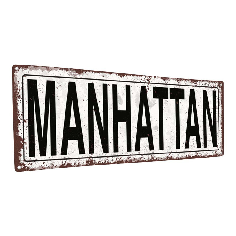 "Panneau de métal vieilli, Manhattan"