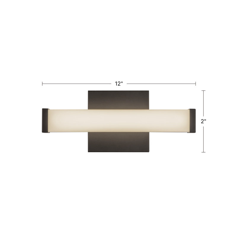Geri 12-in Black dimmable LED Wall Sconce, Matte Black, 12-in