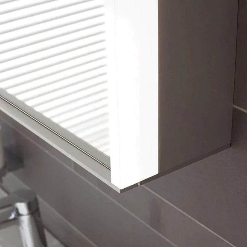 80mm W 70mm H Surface Frameless Medicine Cabinet Mirror 6 Adjustable