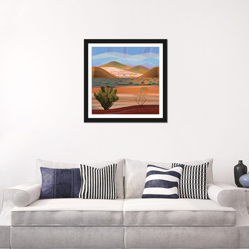 « cuivre town, square », impression sur toile, Papier d'art encadré noir, H 16 po x l 16 po x P 1 po