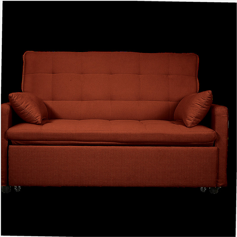 Ensemble de canapé-lit en tissu de 61 pouces pour grand salon / chambre à coucher, structure en fer renforcé, poches de rangement des deux côtés, dossier réglable.