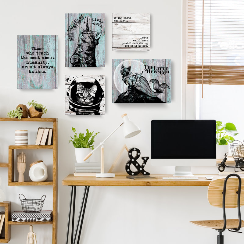 «Animal» Kitty-Corn », impression sur toile tendue, H 16 po x l 12 po x P 1,5 po