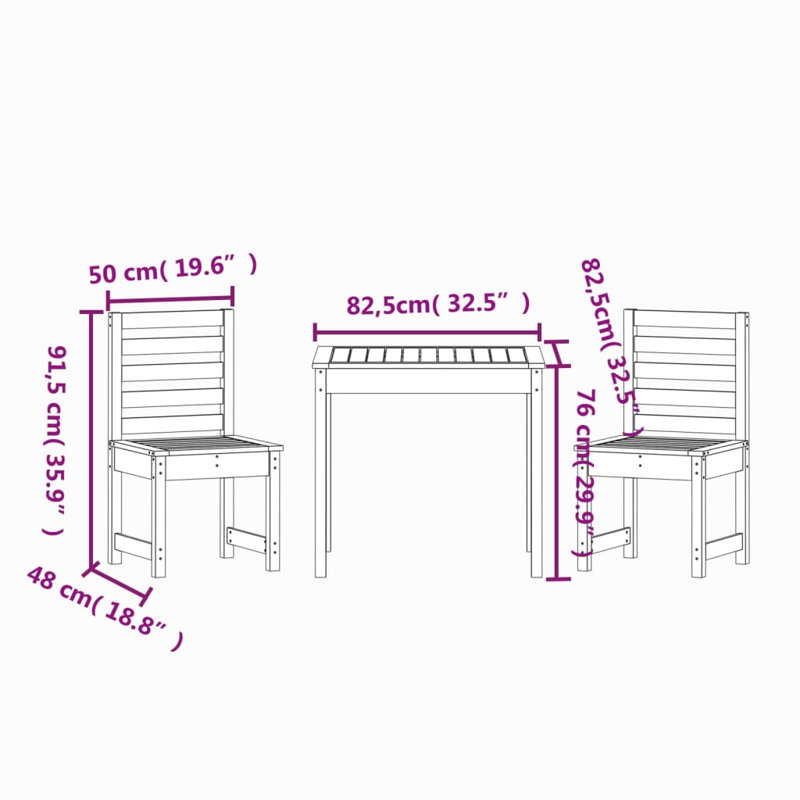 Nasiba 2 - Person Patio Dining Set with Square Table, Brown Douglas