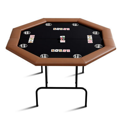 Table de poker professionnelle pliable octogonale pour 8 joueurs - table de jeu de style casino
