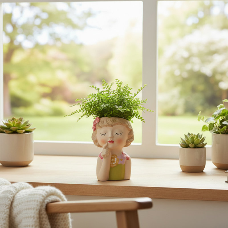 Jardinière en céramique Dreamy Flower Girl - Ensemble de 2