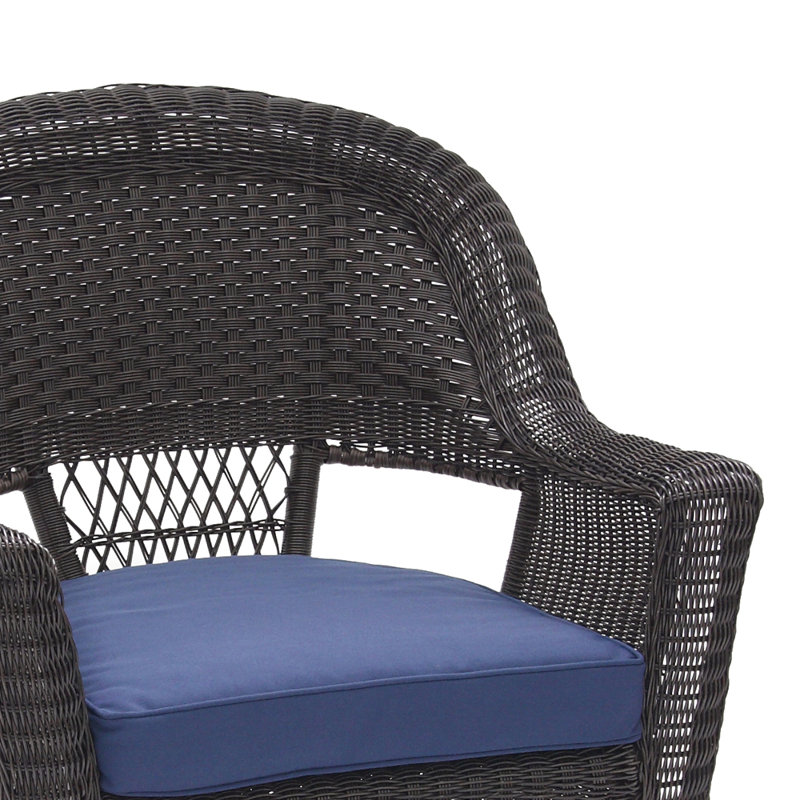 Chaise de patio avec coussins Burrowes, Bleu, Espresso