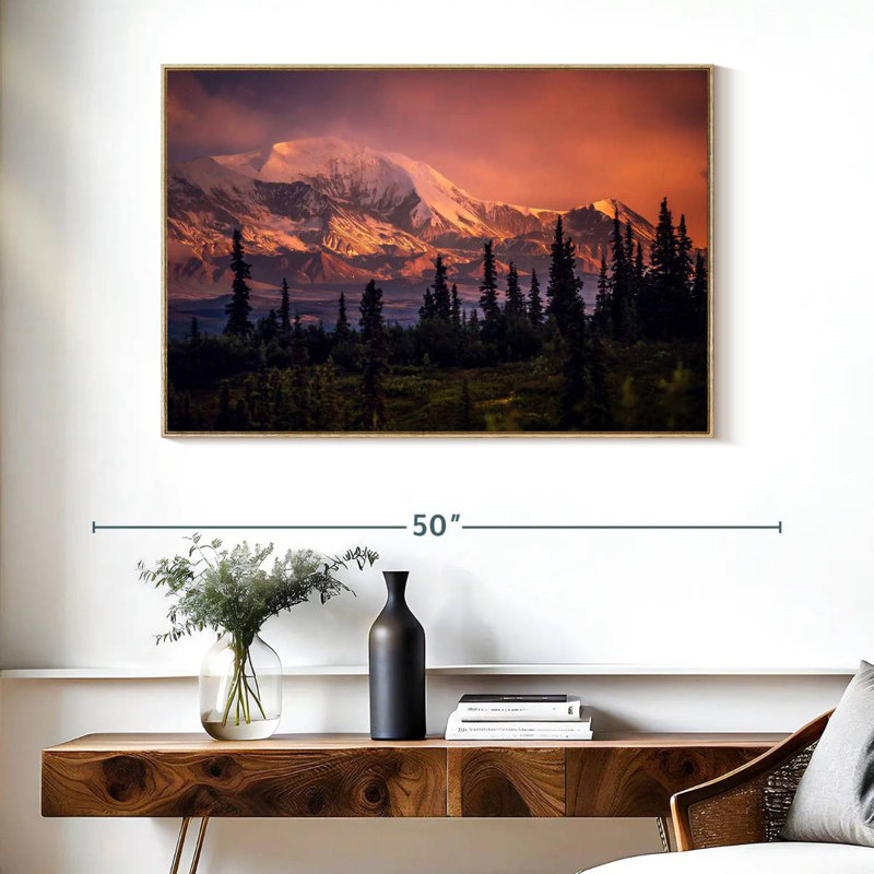 Denali et forêt Denali, Cadre flottant en bois naturel, 40 po x 27 po