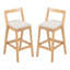 Tabouret d'intérieur fini et revêtement beige, ensemble de 2-1232851666