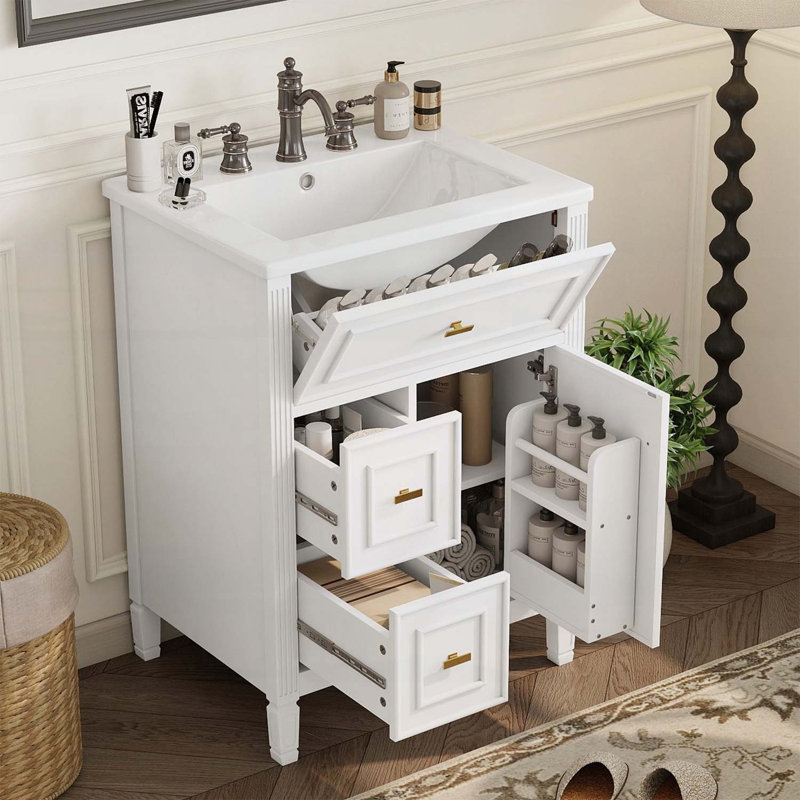 Meuble-lavabo 24 po avec lavabo, Blanc