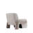 Verandah Mid-Century Modern Chenille Upholstered Pine Wood Accent Chair in Beige-590048223