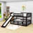 Wood Bunk Bed With Slide And Guardrails-668967443-668967440