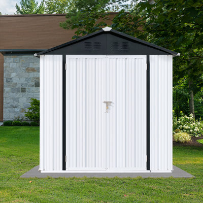 6FT Metal Outdoor Storage Shed with Apex Roof - Durable Waterproof Security Storage Solution for Garage, Garden, Workshop