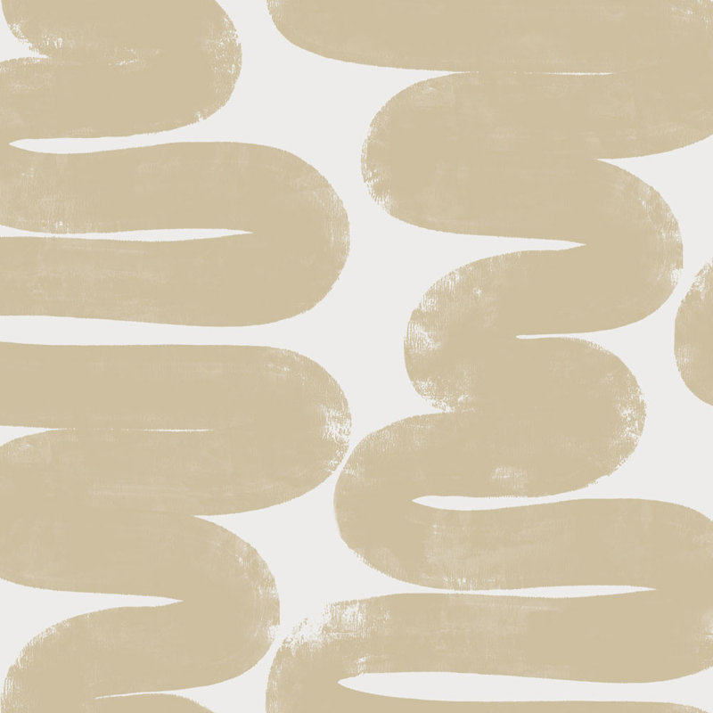 Papier peint adhésif Wiggle Room par Bobby Berk, Beige / Blanc, L 16,5 po x l 20,5 po