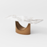 Hobart Modern White Rectangular Sintered Stone Dining Table with Pedestal Base