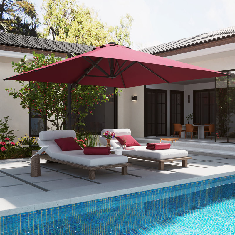 Parasol suspendu en porte-à-faux 10 pi Mukunda, Rouge