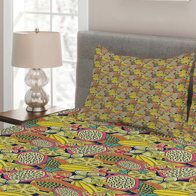 Coastal Polyester Coverlet, King Bedspread + 2 Shams