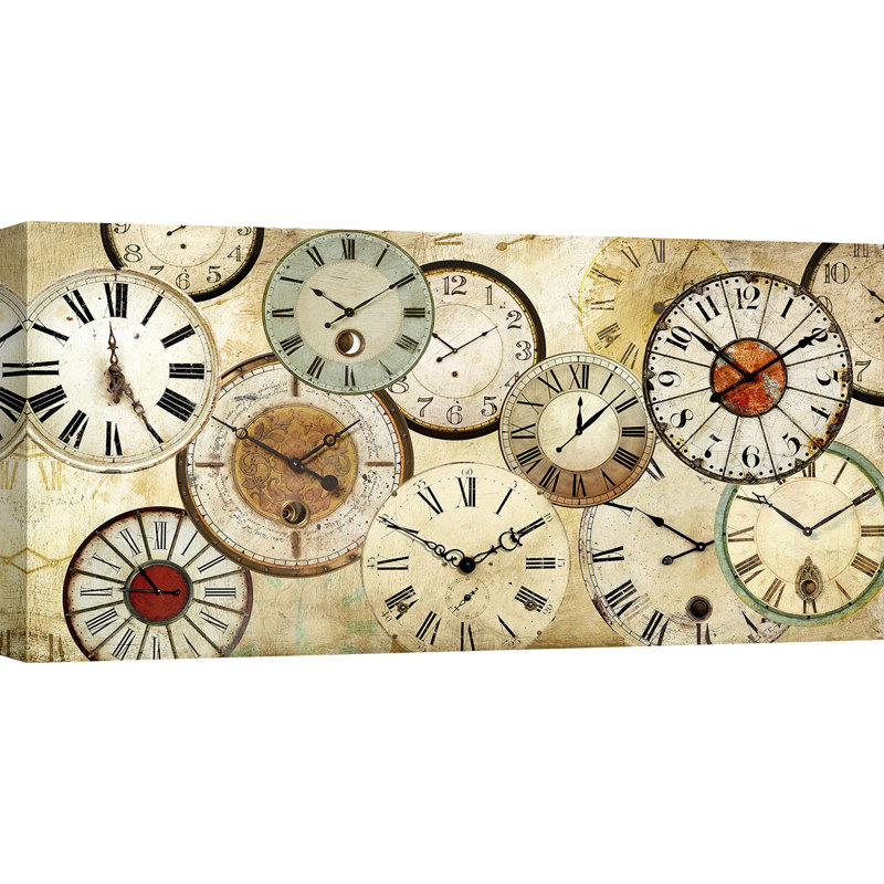Timepieces by Joannoo - Wrapped Canvas Graphic Art Print, 50cm H x 100cm W x 4cm D