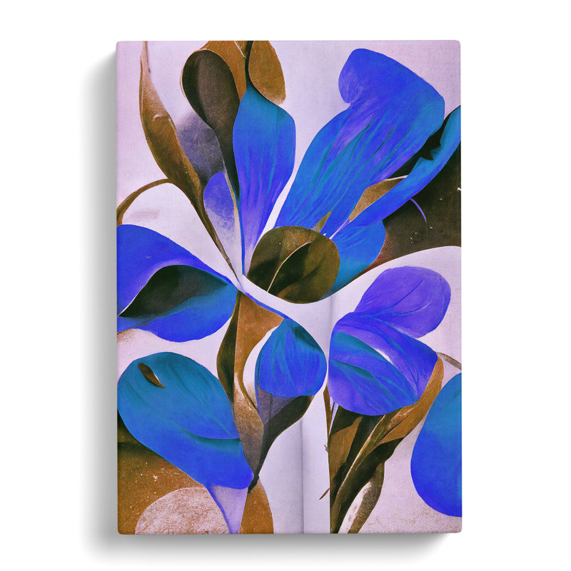 Colourful Abstract Flowers No.2 - Wrapped Canvas Print, 76cm H x 50cm W