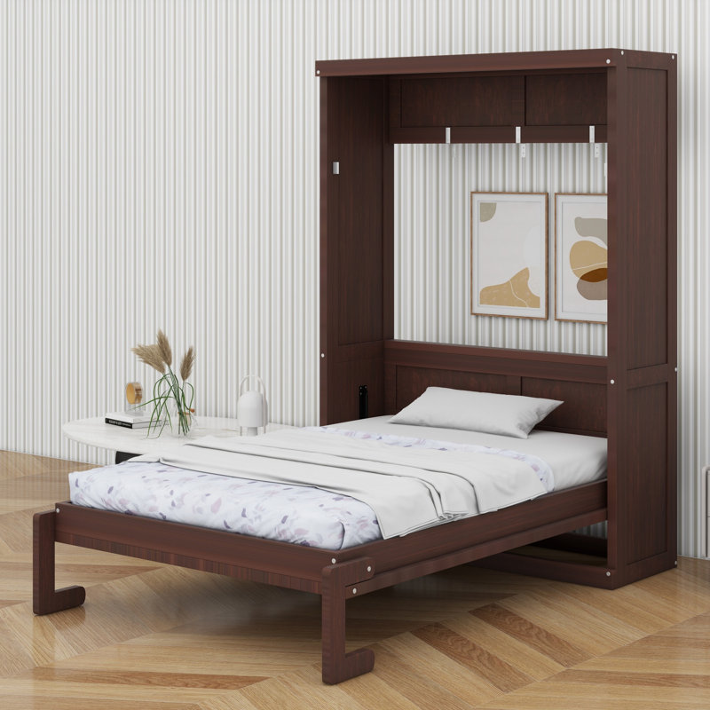 Armoire à lit escamotable pratique pour maisons modernes, Lit simple, Espresso