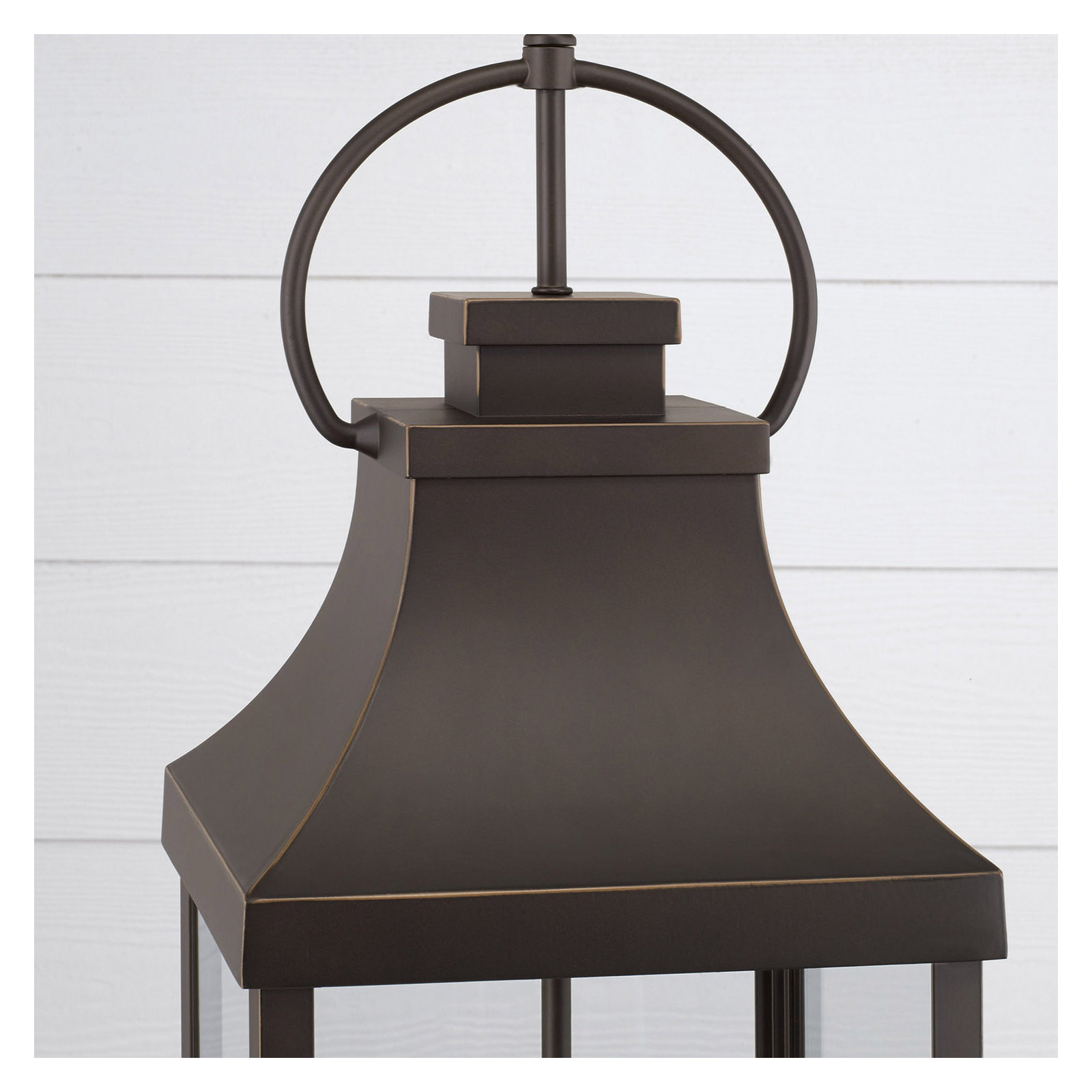 Caden Outdoor Hanging Lantern, Oiled Bronze