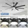 Brixham 84" 8-Blade Standard Industrial LED Ceiling Fan with Remote and Intelligent Control and Voice Function